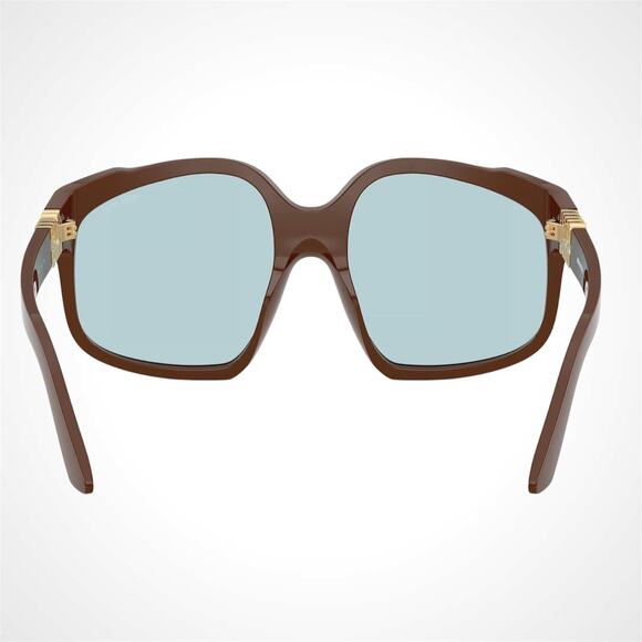 NEW MIU MIU Women\'s Sunglasses Brown 59mm Blue Lens Oversized Acetate Gold